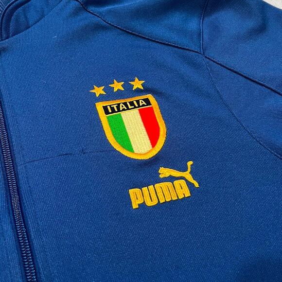 ★ Puma x Italy Flag (2004-2006) Blue 1/4 Zip Soccer Training Jacket ★ - Picture 7 of 8